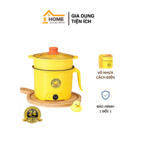 Nồi Lẩu Điện Mini, Nấu Mì 2 Tầng Kèm Giá Hấp Đa Năng
