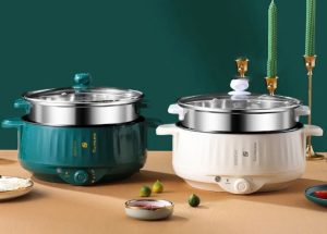 Nồi Lẩu Điện SHanban Kèm Xửng Hấp Inox